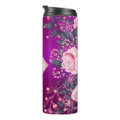 モノグラムマゼンタロセゴルドピンク金属グリッター タンブラー (回転右)