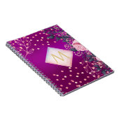 モノグラムマゼンタロセゴルドピンク金属グリッター ノートブック (右側)