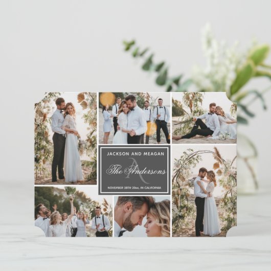 モノグラムマッチ結婚のアナウンスメントカード 案内状 (スタンド正面)