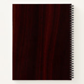 モノグラムマホガニー木材名パーソナライズされた前 ノートブック (裏面)