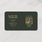 モノグラムマーケティングプロフェッショナルモダンダークグリーン 名刺 (裏面)