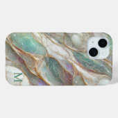 モノグラムマーブルマザーオブパール金ゴールド静脈贅沢 Case-Mate iPhoneケース (裏面 (横))