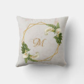 モノグラムマーブル金ゴールドカラリリーフローラ幾何学模様 クッション (裏面)