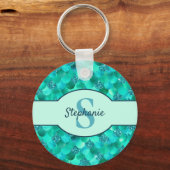 モノグラムマーメイドシーはかりで測グリーンアクアブルー キーホルダー (正面)