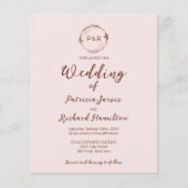 モノグラムミスティバラ予算結婚式招待状 (正面)