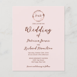モノグラムミスティバラ予算結婚式招待状