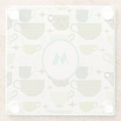 モノグラムミッドセンチュリーモダンティーカップ ガラスコースター (裏面)