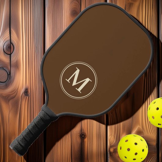 モノグラムミッドセンチュリー無地の深いフォレストカラー ピックルボールラケット