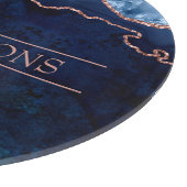 モノグラムミッドナイトブルー抽象芸術エレガント大理石 カッティングボード (角)