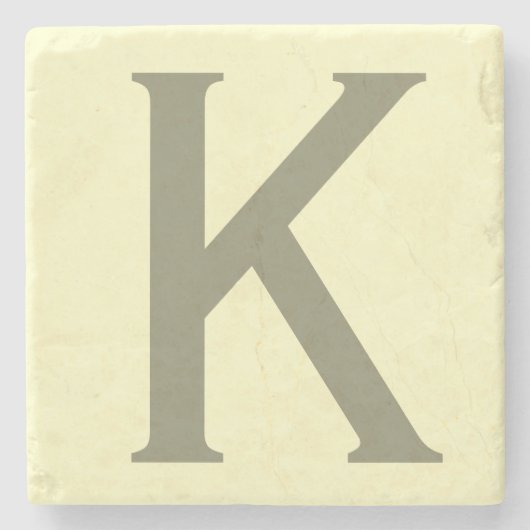 モノグラムミニマリストあなたの名前を追加イニシャル モダン ストーンコースター (正面)
