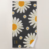 モノグラムミニマリストウォータールシャモミール ビーチタオル (正面)