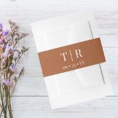 モノグラムミニマリストテラコッタ結婚ズ 招待状ベリーバンド