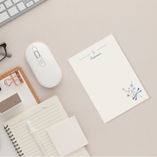 モノグラムミニマリストドラゴンフライ植物学コテージ ポストイット