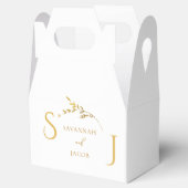 モノグラムミニマリスト白モダンと金ゴールド結婚ズ フェイバーボックス (オープン)