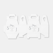 モノグラムミニマリスト白モダン銀結婚ズ フェイバーボックス (折り畳みなし)