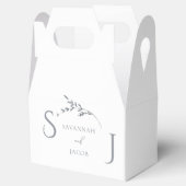 モノグラムミニマリスト白モダン銀結婚ズ フェイバーボックス (オープン)