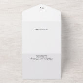 モノグラムミニマリスト白黒ハート結婚ズ オールインワン招待状 (外側)