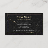 モノグラムミニマリスト素朴ブラック金ゴールド大理石 名刺 (裏面)