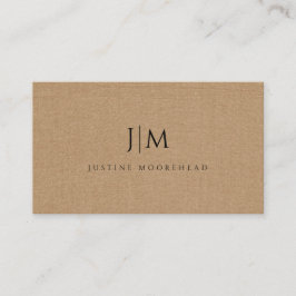 モノグラムミニマリスト薄茶色リネン効果 名刺