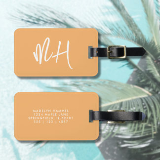 モノグラムミニマルイニシャルサマーピーチ ラゲッジタグ