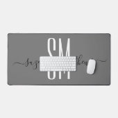 モノグラムミニマルイニシャル書道 デスクマット (キーボード&マウス)