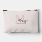 モノグラムミニマルイニシャル&ネームパステルピンク アクセサリーポーチ (裏面)