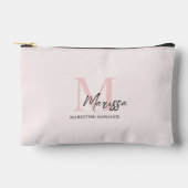 モノグラムミニマルイニシャル&ネームパステルピンク アクセサリーポーチ (正面)