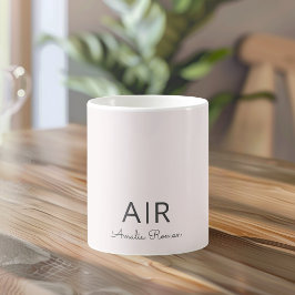 モノグラムミニマルイニシャル&ネームパステルピンク コーヒーマグカップ