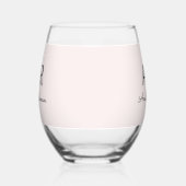 モノグラムミニマルイニシャル&ネームパステルピンク ステムなしワイングラス (左)