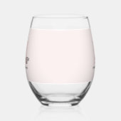 モノグラムミニマルイニシャル&ネームパステルピンク ステムなしワイングラス (左)