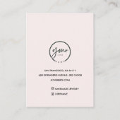 モノグラムミニマルイニシャル&ネームパステルピンク 名刺 (裏面)