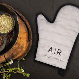 モノグラムミニマルイニシャル&ネームパステルピンク 鍋つかみ&鍋敷きセット