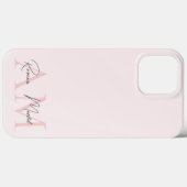 モノグラムミニマルイニシャル&ネームパステルピンク Case-Mate iPhoneケース (裏面 (横))