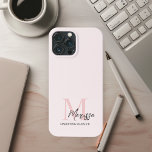 モノグラムミニマルイニシャル&ネームパステルピンク iPhone 13 PRO MAXケース<br><div class="desc">モノグラム保護イニシャルと名前パステルピンクiPhoneケースと一緒にミニマル、スタイルであなたの電話。このケーエレガントスはお洒落イニシャルと名前の付いたデザインを備えパーソナライズされた、ソフトパステルピンクの背景にセット。耐久性の高高品質い素材を使用し、傷や滴、日常の衣服や破れから優れた保護を提供し、デバイスに洗練されたtouchを追加する。個人的な使用や思いやりある贈り物として完璧な、このモノグラムiPhoneケースは機能性とシックなスタイルを組み合わせカスタム。あなたの携帯電話の外観をエレガンスで高パーソナライズされためる。今日注文しろ！</div>