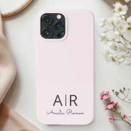 モノグラムミニマルイニシャル&ネームパステルピンク iPhone 13 PRO MAXケース