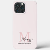 モノグラムミニマルイニシャル&ネームパステルピンク Case-Mate iPhoneケース (裏面)