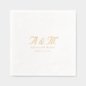 モノグラムミニマルエレガントな結婚式 箔ナプキン (正面)