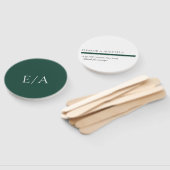 モノグラムミニマルエレガントエメラルドグリーン結婚ズ ハンドファン (組立なし)