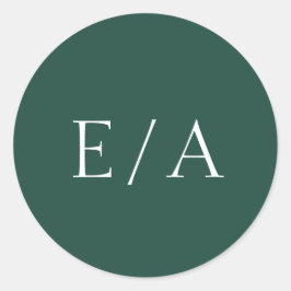 モノグラムミニマルエレガントエメラルドグリーン結婚ズ ラウンドシール