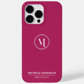 モノグラムミニマルエレガントホワイトタイトルベリーピンク Case-Mate iPhoneケース (裏面)