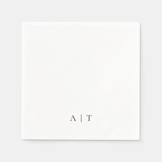 モノグラムミニマルカップルイニシャル結婚ズ スタンダードカクテルナプキン (正面)