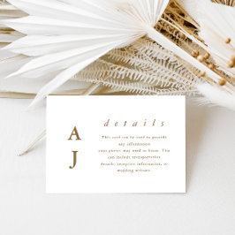 モノグラムミニマルゴールデン結婚ブラウン詳細 エンクロージャーカード