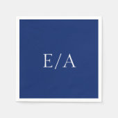 モノグラムミニマルシンプルネエレガントビーブルー結婚ズ スタンダードカクテルナプキン (正面)