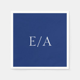 モノグラムミニマルシンプルネエレガントビーブルー結婚ズ スタンダードカクテルナプキン