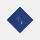 モノグラムミニマルシンプルネエレガントビーブルー結婚ズ スタンダードカクテルナプキン (角)