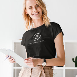 モノグラムミニマルシンプルリストイニシャル名 Tシャツ