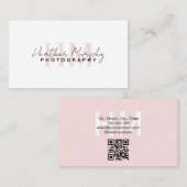 モノグラムミニマルスクリプト名ピンクガーリー 名刺 (正面/裏面)