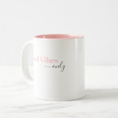 モノグラムミニマルスモダンクリプト赤面パーソナライズされた  ツートーンマグカップ (正面左)