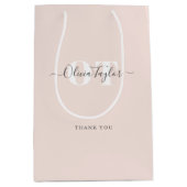 モノグラムミニマルスモダンクリプト赤面パーソナライズされた ミディアムペーパーバッグ (正面)