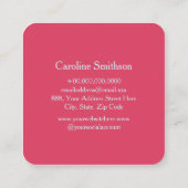 モノグラムミニマルテンプレートピンク – レッド&ライトブルー スクエア名刺 (裏面)